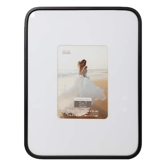 Black Rounded 5&#x22; x 7&#x22; Frame with Mat, Expressions&#x2122; by Studio D&#xE9;cor&#xAE;